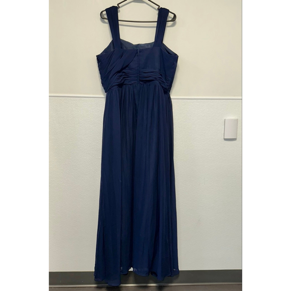 Women's Alfred Angelo Navy Maxi Dress Size 18 Wedding Formal Chiffon Prom Plus - Picture 10 of 12
